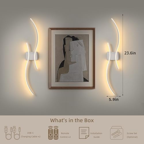 Wireless Wall Sconces Set of Two - Image 6