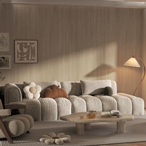 32x315inch Extra Wide Light Brown Wood Grain Wallpaper Peel and Stick Beige Oak - Image 4