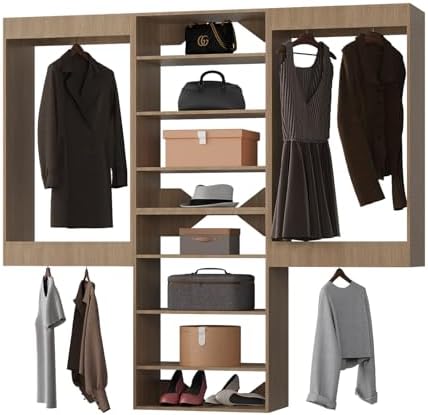Modular Closet System, Wood Tower Closet Storage by Unknown