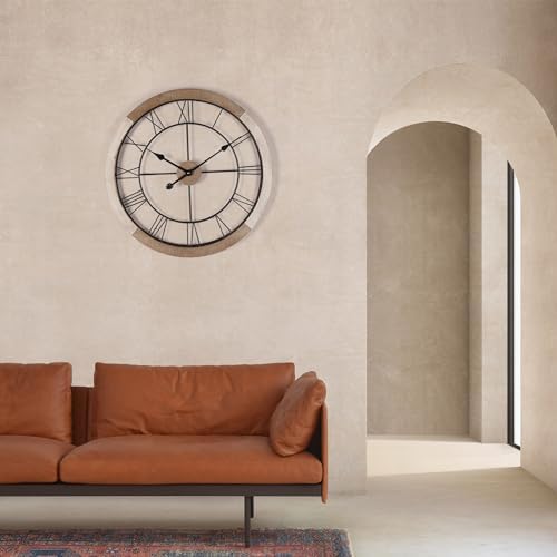 Oakrain Wall Clock for Living Room Decor, Rustic Clock Battery Operated - Image 6
