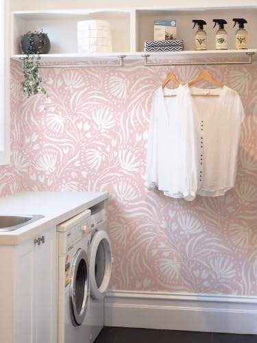 Ismoon Boho Peel and Stick Wallpaper Pink Floral Contact Paper Boho Stick on - Image 6