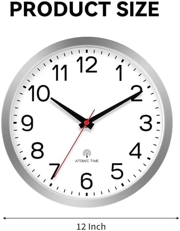 AKCISOT 12 Inch Wall Clock, Silent Battery Operated Analog Clock - Image 3