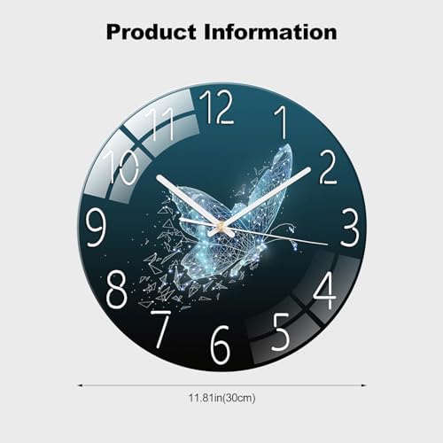 Ergocar Glass Wall Clock Silent Scanning Mechanical Round Glass Wall Clock - Image 7