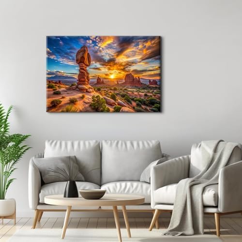 Large Desert Mountain Wall Art for Bedroom Nature Sunset Wall Decor Moab Utah - Image 2