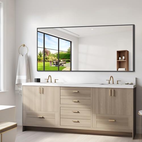 DESBING Black Bathroom Mirror for Wall, 72x36 Inch Rectangle Mirrors - Image 3