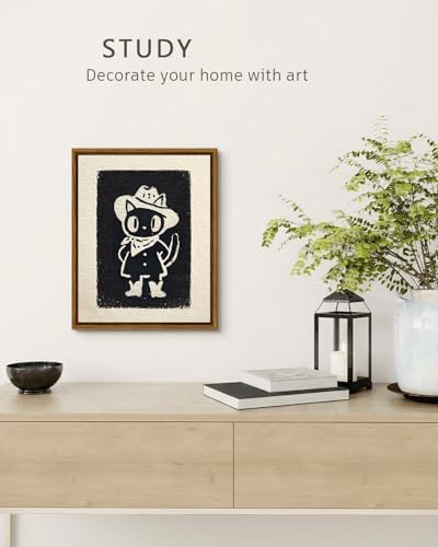 VIYYIEA Halloween Black Cat Wall Art Animal Painting 8x10 Inch - Image 4