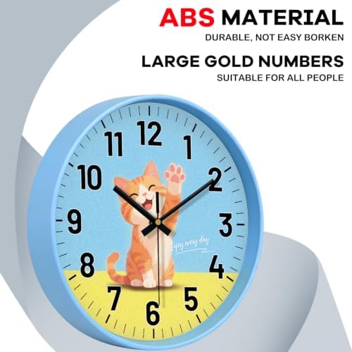 12" Cat Analog Wall Clock, Silent Clock - Image 6