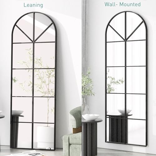 65×22" Arched Window Finished Full Length Mirror, Wall Mirror - Image 5