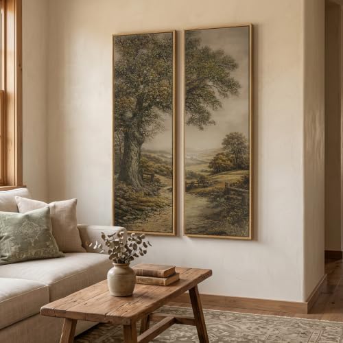 Framed Vintage Long Narrow Landscape Wall Art - Image 2