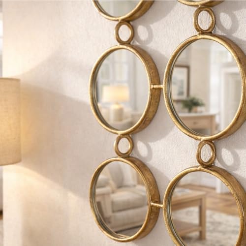 Gold Multi Mirror Wall Decor, 24 Mini Mirrors, 40.5 x 14.5 in - Image 4