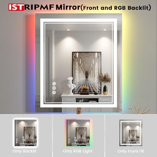 32x36 Inch RGB LED Bathroom Mirror - Image 4
