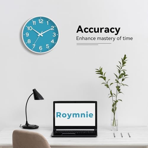 Roymnie 8 Inch Wall Clock, Battery Operated Silent Non Ticking Analog - Image 4