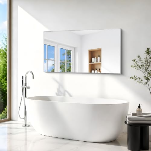 BONEWEI Silver Bathroom Mirror, 30x55 inch Wall Mirror - Image 4