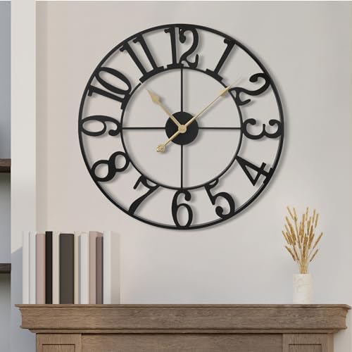 1st Owned Large Wall Clocks for Living Room Decor, Silent Non Ticking Clocks by Wallclockdecor