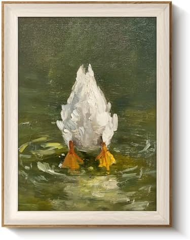 VIYYIEA Funny Duck Bottom Impressionist Canvas Wall Decor by VIYYIEAART