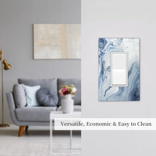 Decorative Outlet Covers Blue Marble Pattern 1 Gang Single Rocker Light Switch - Image 7