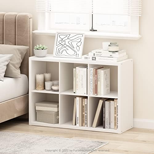 Furinno CUBICLE 6-Cube Book Shelf, Extra Thick Frame Bookshelf - Image 2