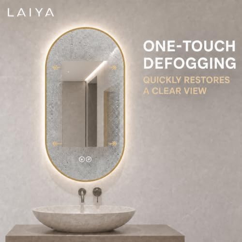 LAIYA 48x24 Inch Oval LED Bathroom Mirror - Image 5