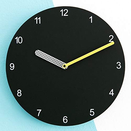 Stephanie Imports Modern Minimalist Black & Yellow Wall Clock by StephanieImports