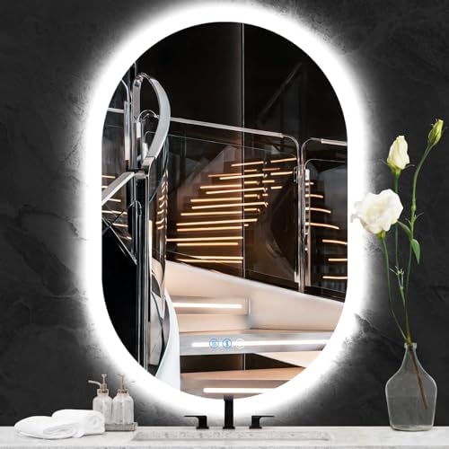 THEKLA 24 x 36 inch Oval Lighted Mirror by THEKLABATHROOMLEDMIRROR
