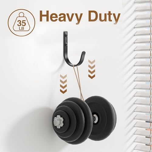 niffgaff Wall Outdoor Hooks for Hanging Coat - 22LB Screw in Metal Hanger Wall - Image 3