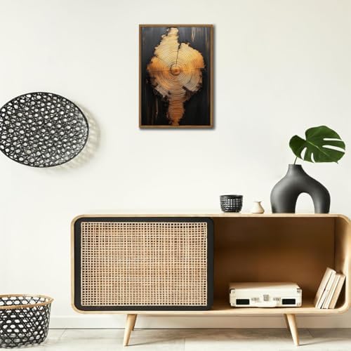 Tree Ring Wall Art Framed, Modern Nature Decor - Image 5