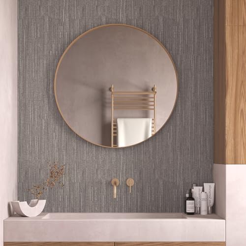 VaryPaper 15.7''x78.7'' Silver Brown Grasscloth Textured Wallpaper Peel and - Image 7