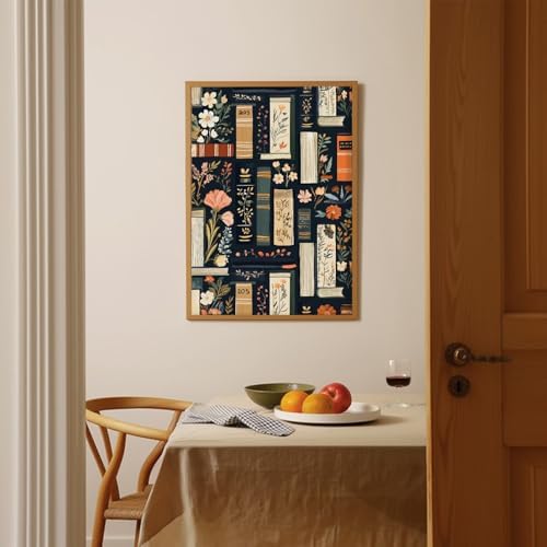 ZHGYGBN Boho Botanical Wall Art Floral Bookshelf Poster 12x16 Inch Unframed - Image 4