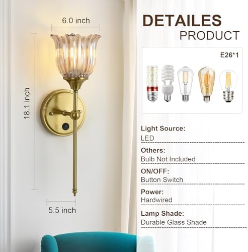 Modern Wall Sconces Set of 2 - Image 5