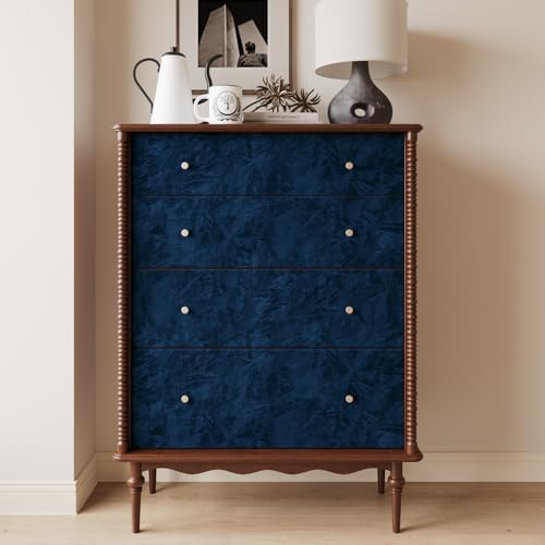 VaryPaper 15.7"x78.7" Dark Blue Crushed Velvet Contact Paper Peel and Stick - Image 3