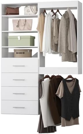 Modular Closet System, Wood Tower Closet Storage by Unknown