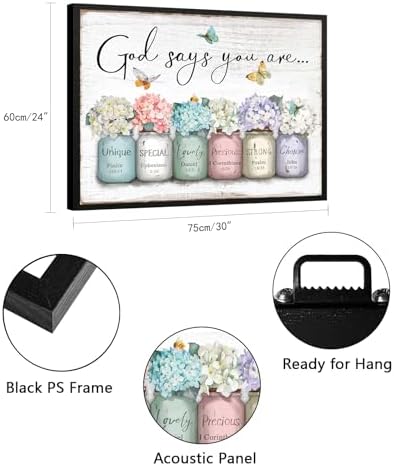 Inspirational Bible Verse Wall Art: God Says You Are Wall Decor Framed - Image 3