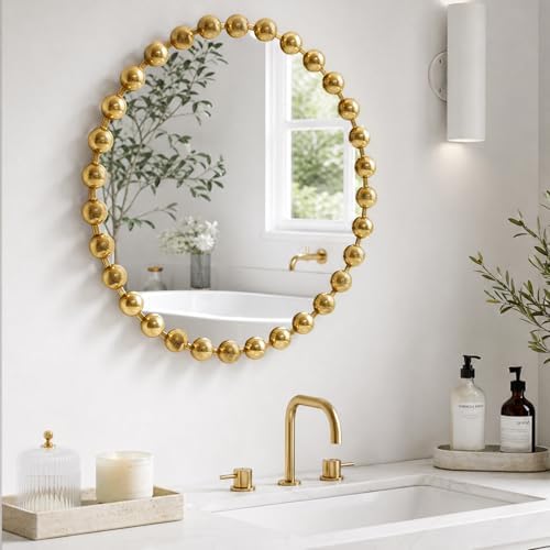 Madison Park 36 inch Gold Round Mirror, Round Mirrors by MADISONPARK