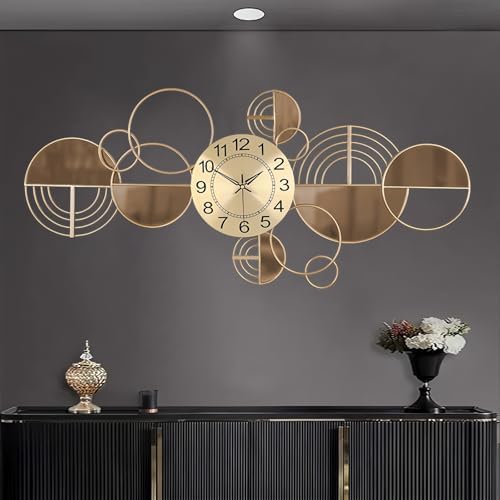 Modern Large Wall Clock Metal Decorative Clock, 3D Creative Wall Art Silent Non - Image 7