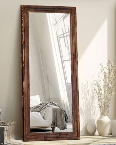 71x30in Full Length Mirror, 3-Tier Stepped Solid Wood Frame - Image 5