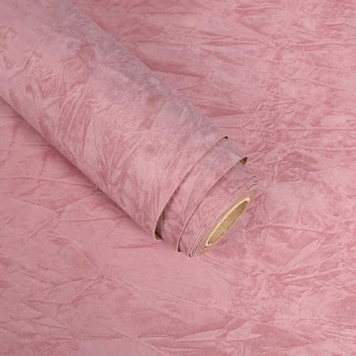 VaryStyle Coral Pink Velvet Drawer Liner Self Adhesive Velvet Wallpaper by VaryStyle