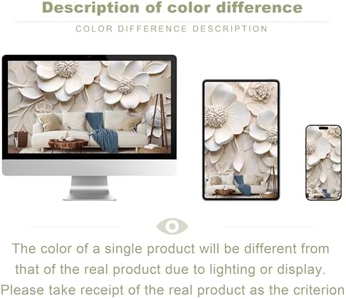 3D Relief Floral Peel and Stick Mural Wallpaper Magnolia Wall Mural - Image 5