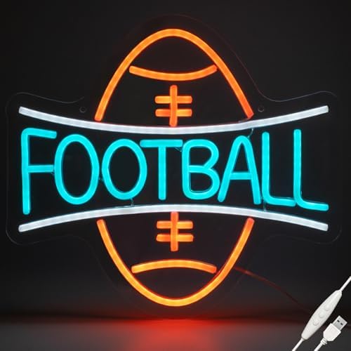 wootfairy LED Lights Wall Decor 13.39 * 12.21in Dimmable Football Neon Sign - Image 2