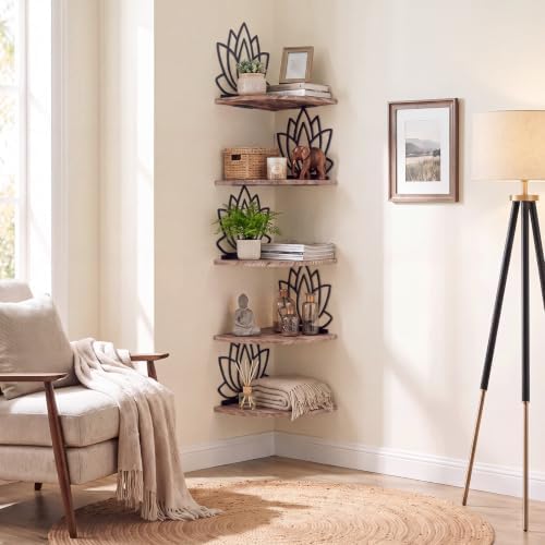 4 Tier Black Lotus Wall Mount Corner Shelves Floating Corner - Image 5