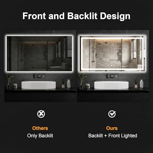 30x55 LED Bathroom Mirror with Lights, Lighted Vanity Mirror - Image 5