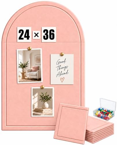 Large Arched Felt Bulletin Board, Sized 36" x 24" by Unknown