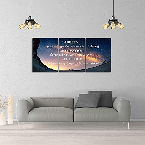 Motivational Quotes Canvas Wall Art Inspirational Ability Motivation Attitude - Image 5