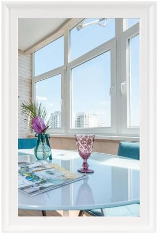 Tanmicoshomy White Framed Bathroom Mirror 20x30 Inch by Tanmicoshomy