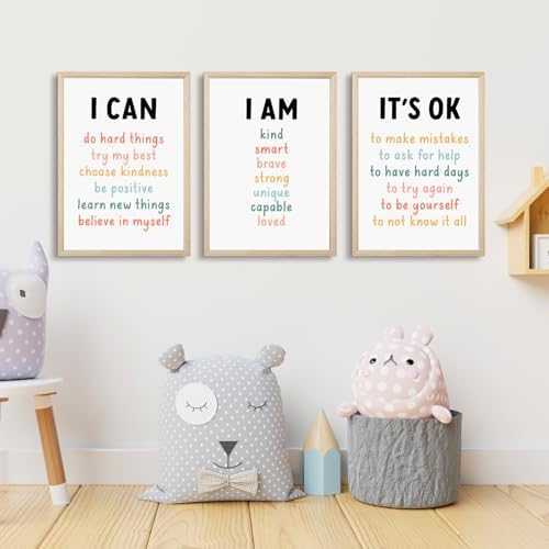 Kids Affirmation Wall Art Positive Canvas Wall Decor Inspirational Quotes - Image 7