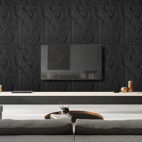 4Pcs Faux Stone Wall Panel 43.3''x23.6'', Lava Stone Design - Image 6