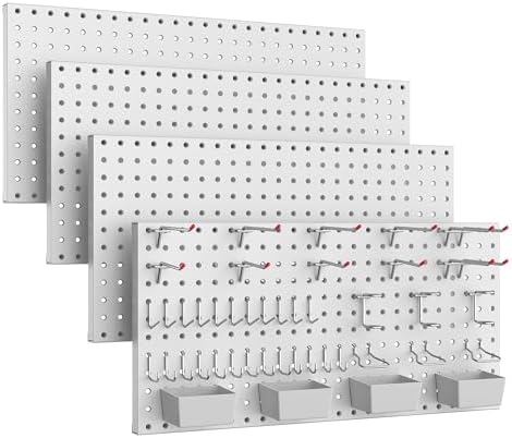 Pegboard Smith 48PCS Metal Pegboard Kit – 12"x24" Tool Storage Wall Organizer by Pegboard+Smith