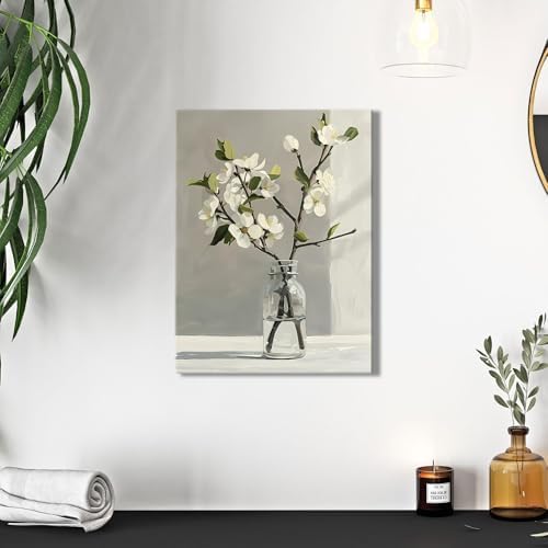daktenn Floral Canvas Wall Art Bathroom Wall Art Pictures Wall Decor Home Decor - Image 4