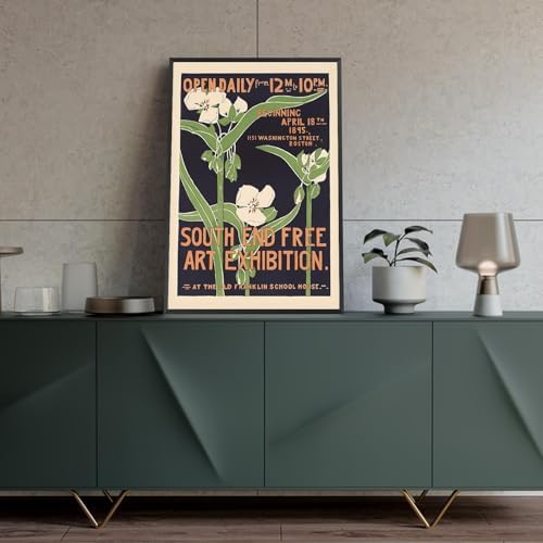 vintage South End Free Art Exhibition posters Minimalism Room Aesthetics canvas - Image 3