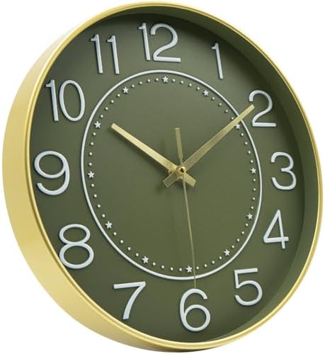 HZDHCLH 12 Inch Modern Wall Clock Battery Operated Silent Non Ticking - Image 2