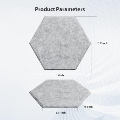 12 Pack Hexagon Acoustic Panels Self Adhesive Sound Proof Foam - Image 6
